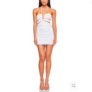 NWT Nookie Roxy Cutout Bodycon Mini Dress Size Large White